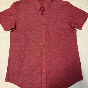 Travis Mathew Red Casual Button Down Shirt